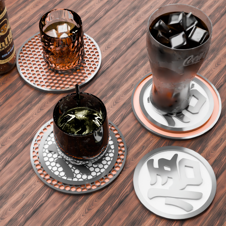 🟠 Son Goku Logo and Honeycomb Table Coaster