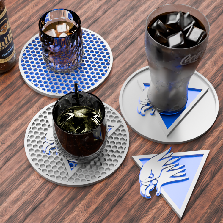 🟠 SilverHawks Logo and Honeycomb Table Coaster