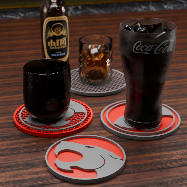 🟠 ThunderCats Logo and Honeycomb Table Coaster
