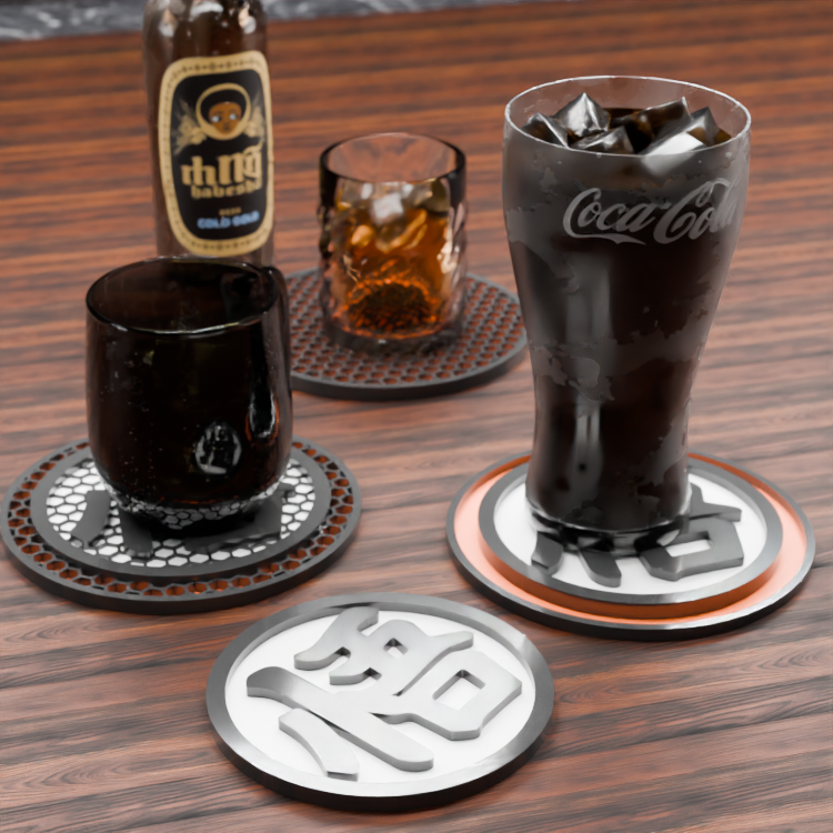 🟠 Son Goku Logo and Honeycomb Table Coaster
