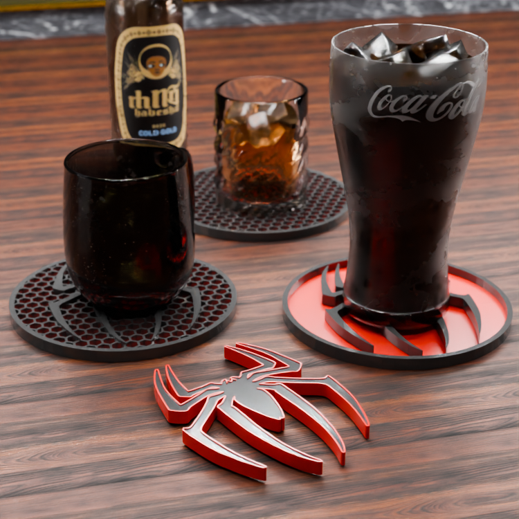 🟠 Spiderman Logo and Honeycomb Table Coaster