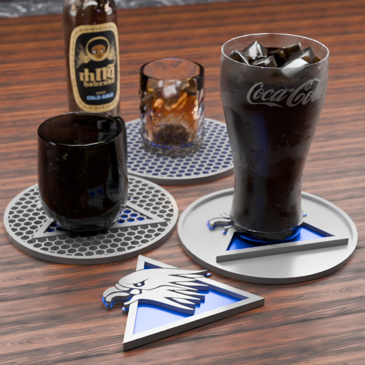 🟠 SilverHawks Logo and Honeycomb Table Coaster