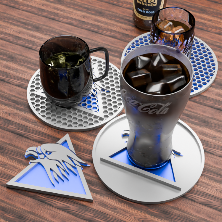 🟠 SilverHawks Logo and Honeycomb Table Coaster