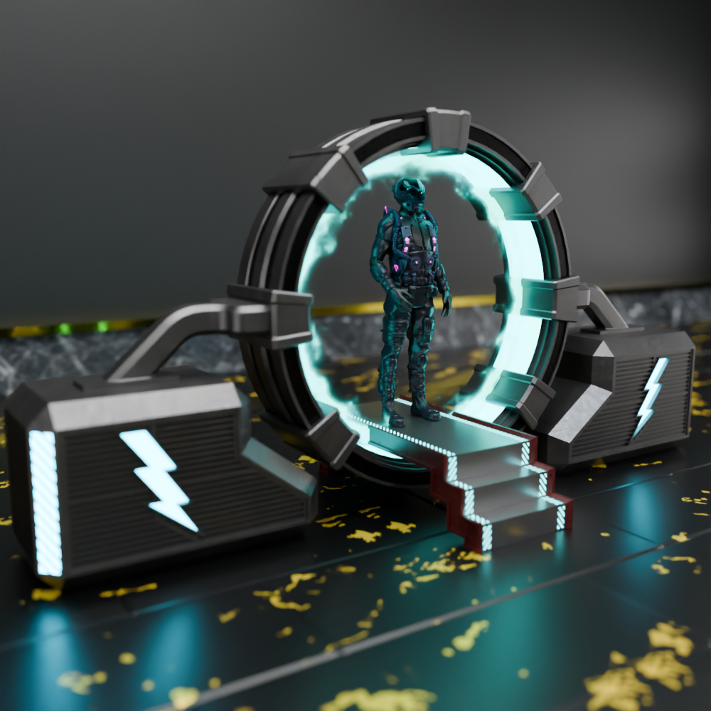 🟠 Sci-Fi Portal Gateway Door #2 for 3.75" (1:18) Figure Dioramas
