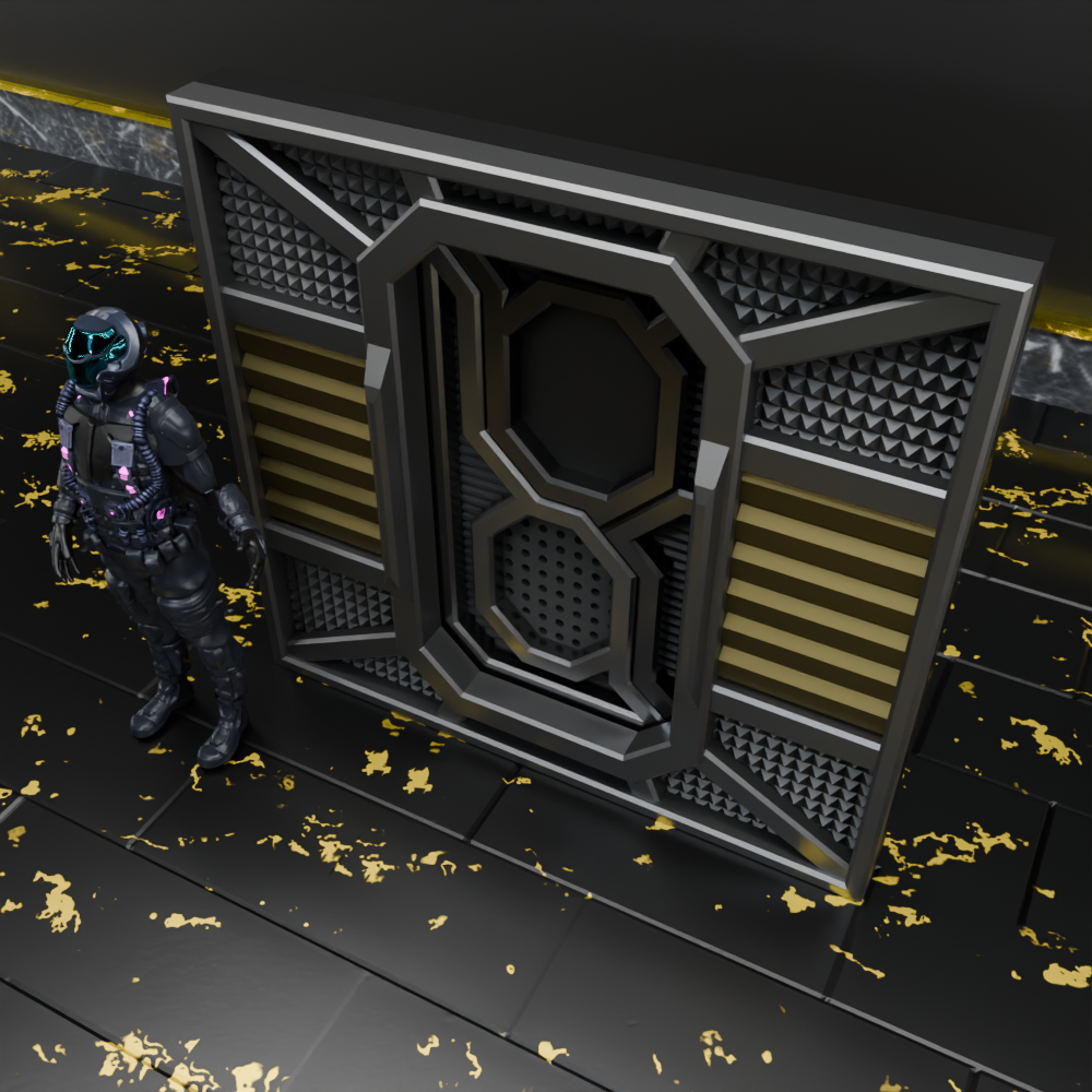 🟠 Sci-Fi Openable Sliding Door for 3.75" (1:18) Figure Dioramas