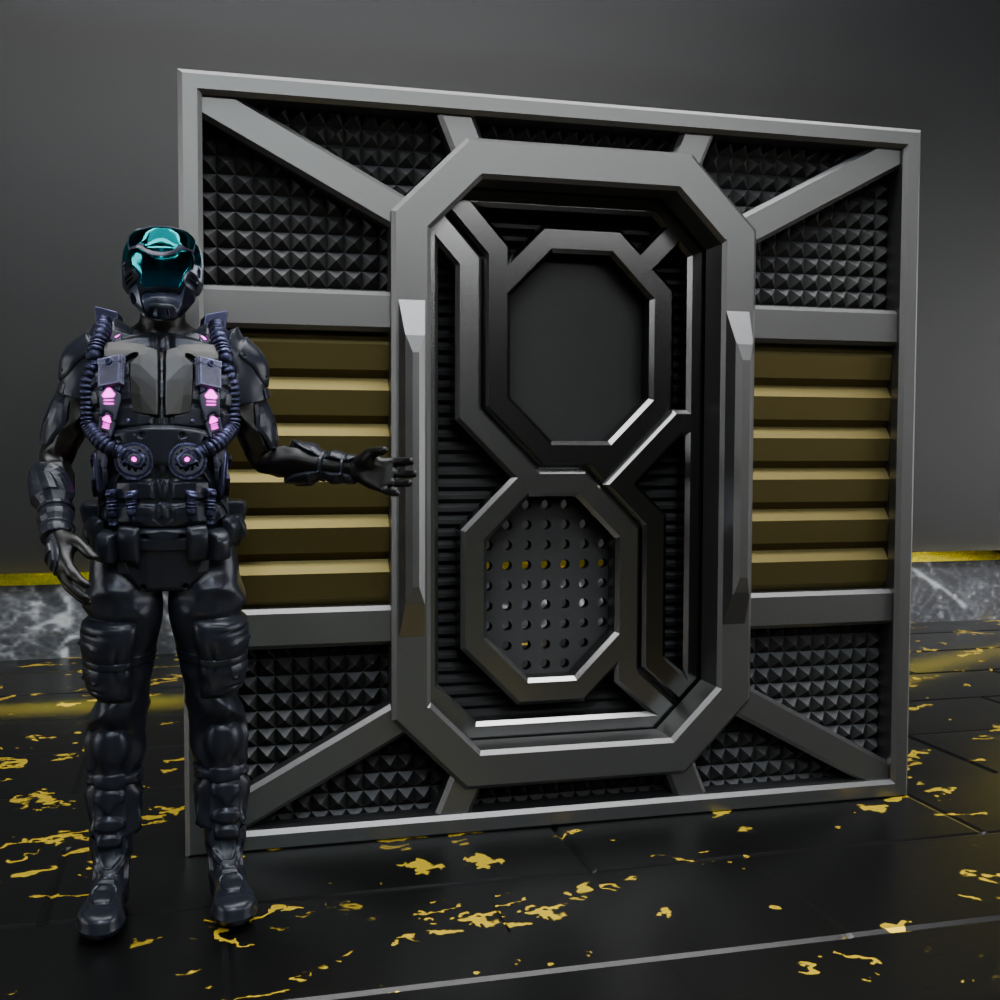 🟠 Sci-Fi Openable Sliding Door for 3.75" (1:18) Figure Dioramas