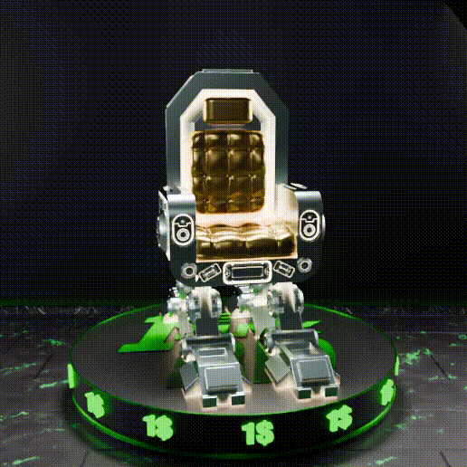 🟢 Sci-Fi Futuristic Chair #3 for 3.75" (1:18) Figure Dioramas