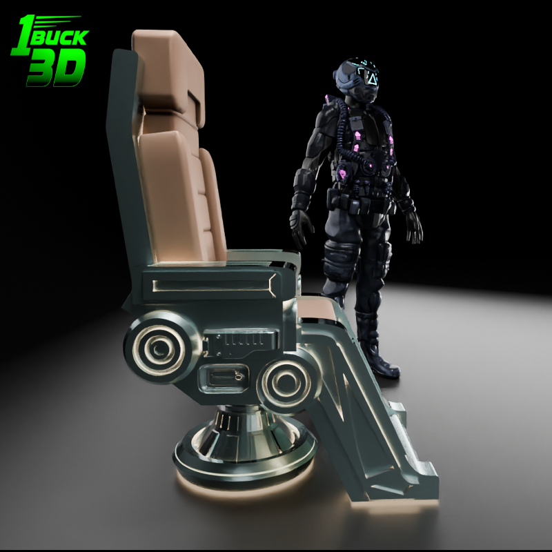 🟢 Sci-Fi Futuristic Chair #1 for 3.75" (1:18) Figure Dioramas