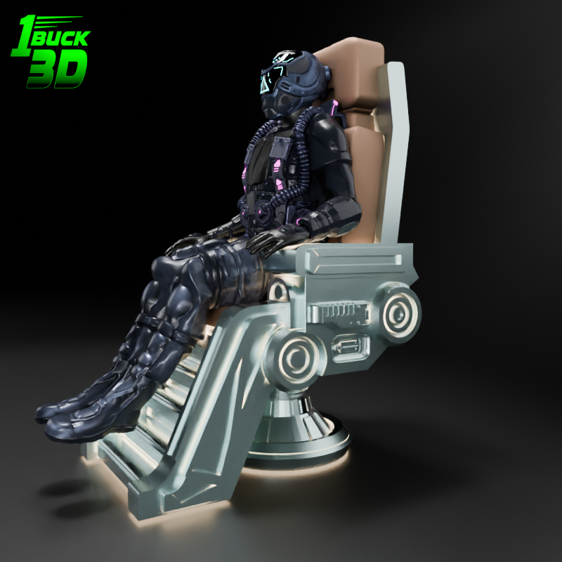 🟢 Sci-Fi Futuristic Chair #1 for 3.75" (1:18) Figure Dioramas