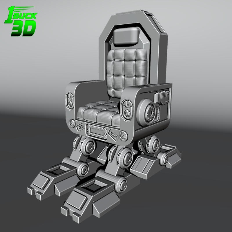 🟢 Sci-Fi Futuristic Chair #3 for 3.75" (1:18) Figure Dioramas