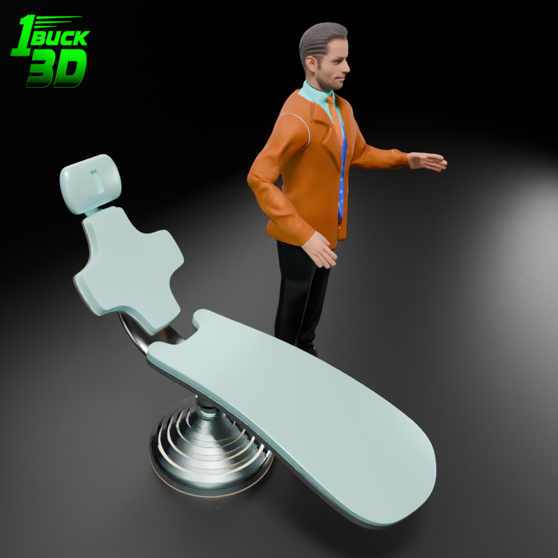 🟢 Futuristic Dental Medical Chair for 3.75" (1:18) Figure Dioramas