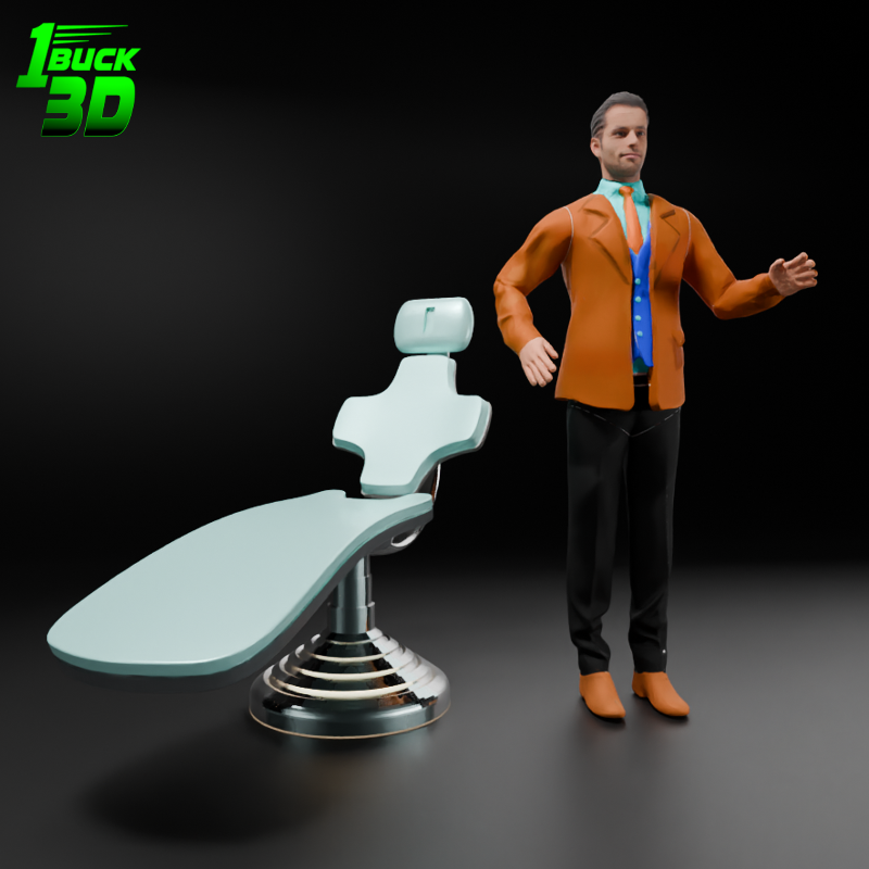 🟢 Futuristic Dental Medical Chair for 3.75" (1:18) Figure Dioramas