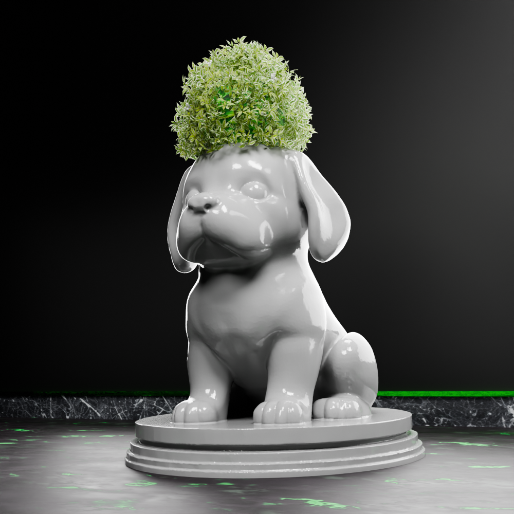 🟢 Puppy Dog Cub Hound Vase