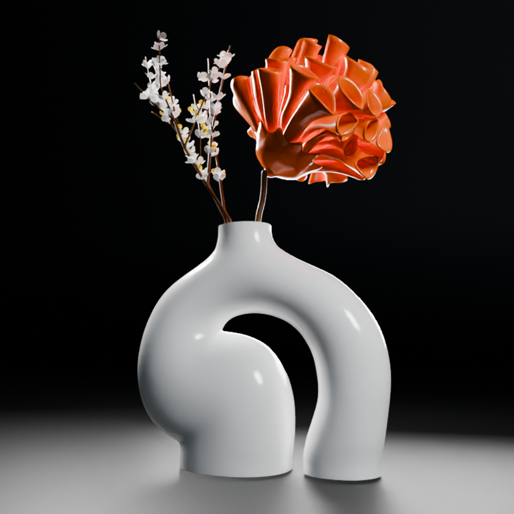 🟢 Letter 'G' Shaped Nordic Vase