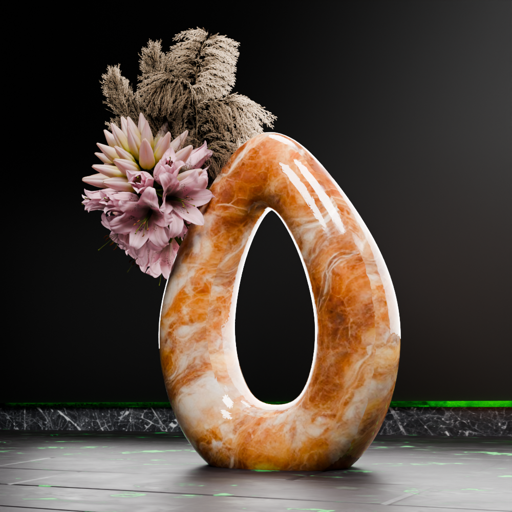 🟢 Letter 'O' Shaped Round Nordic Vase