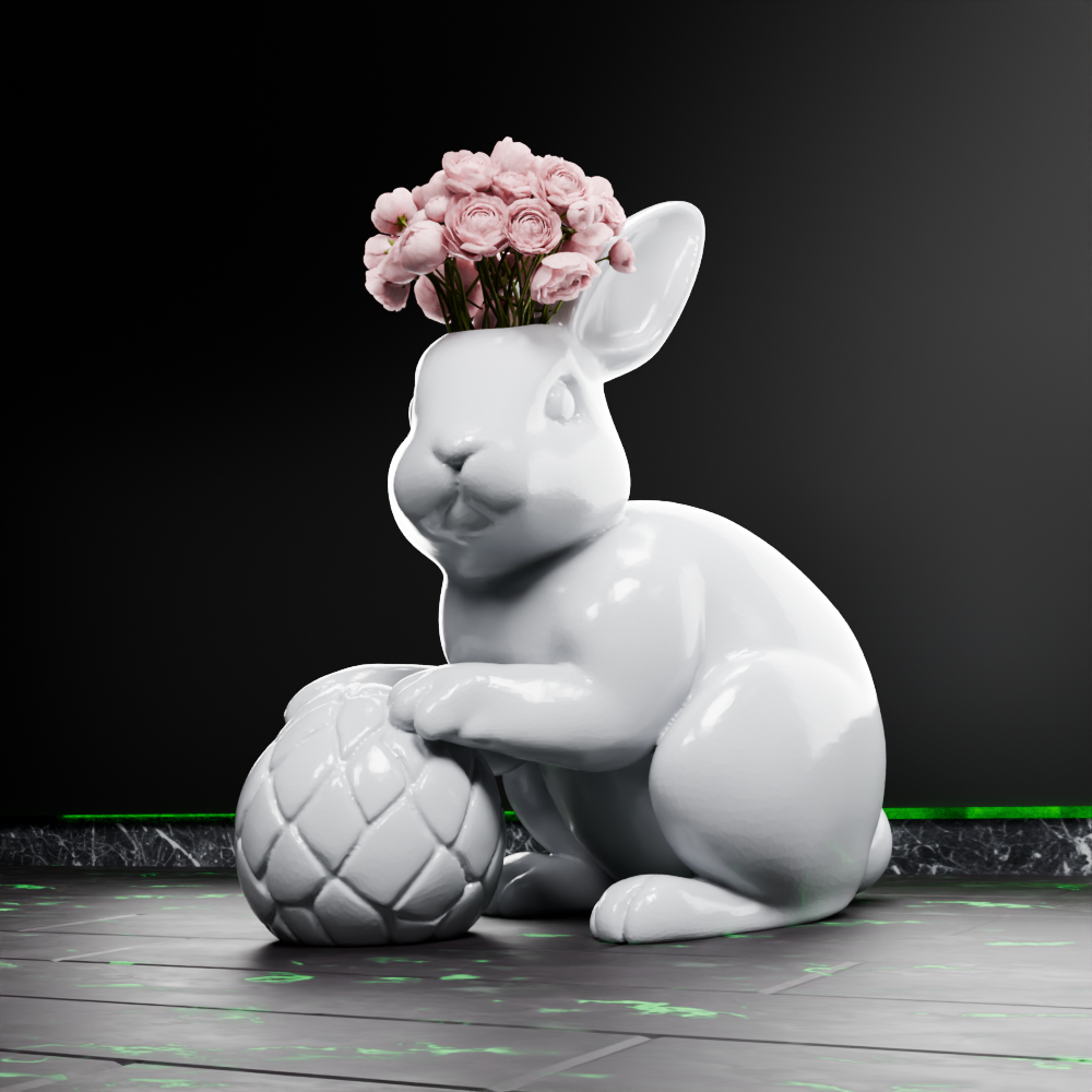 🟢 Bunny Rabbit Vase