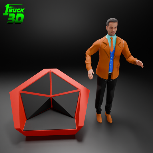 🟢 Futuristic Low Poly Table and Chairs Set for 3.75" (1:18) Figure Dioramas