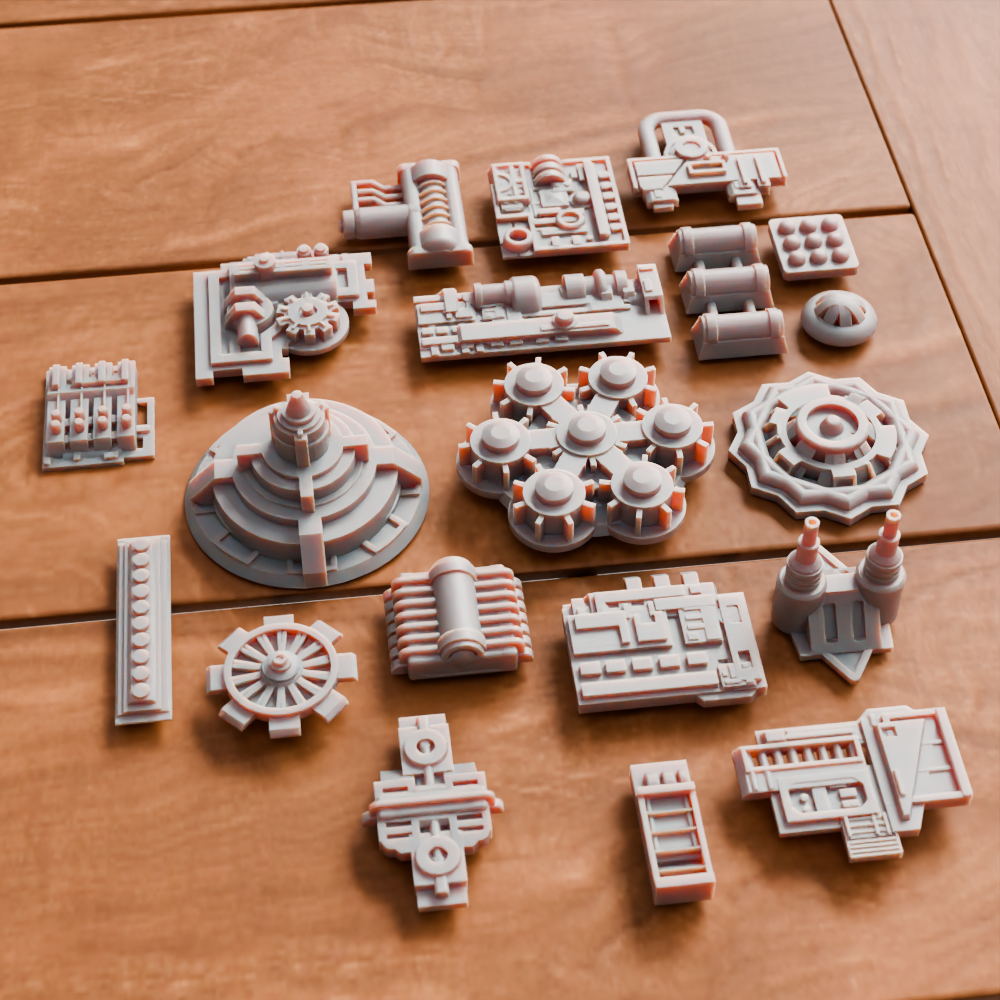 🟠 20x Sci-Fi Greebles, Greeblies for Action Figure Dioramas and Displays #9
