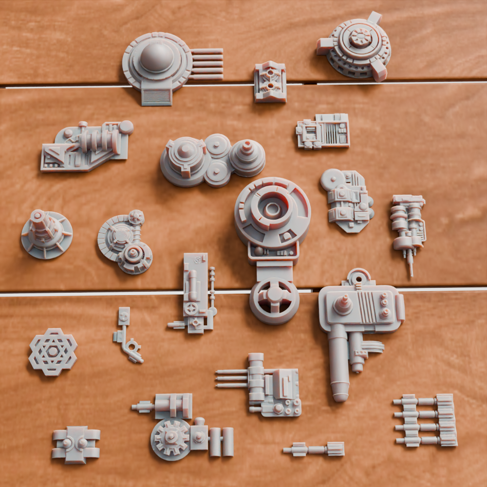 🟠 20x Sci-Fi Greebles, Greeblies for Action Figure Dioramas and Displays #8