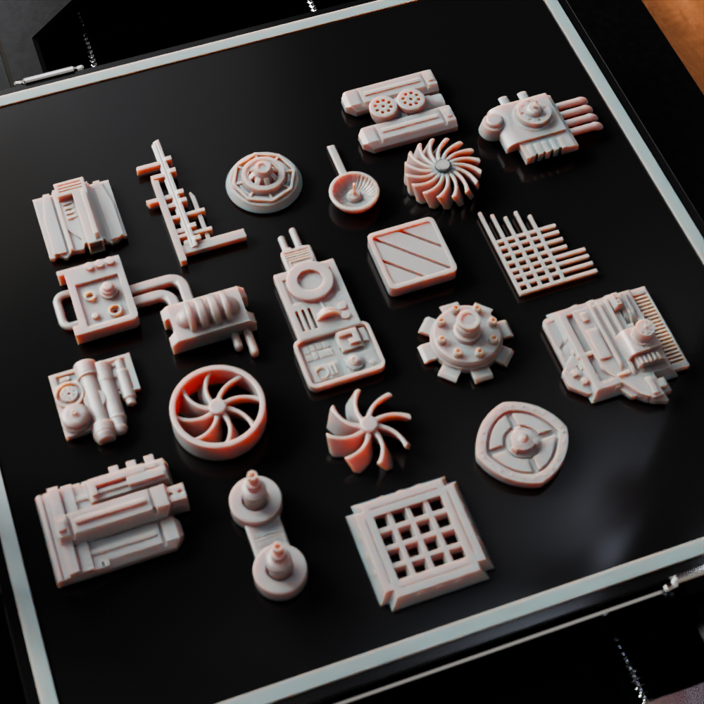 🟠 20x Sci-Fi Greebles, Greeblies for Action Figure Dioramas and Displays #7