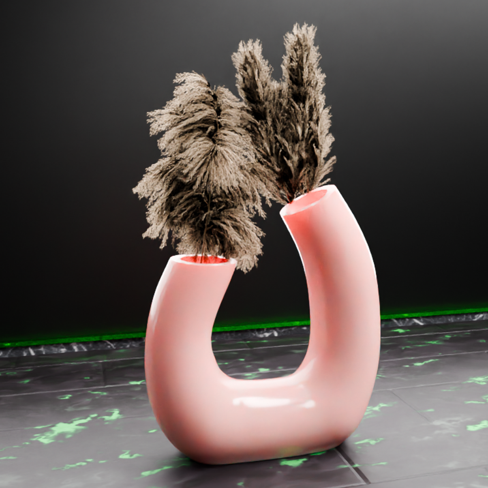 🟢 Letter 'U' Shaped Double Ended Nordic Vase