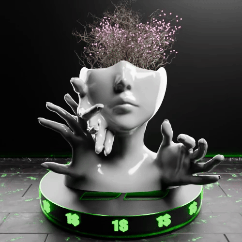 🟢 Elegant Female Cute Lady Girl Abnormal Head Vase with Hands