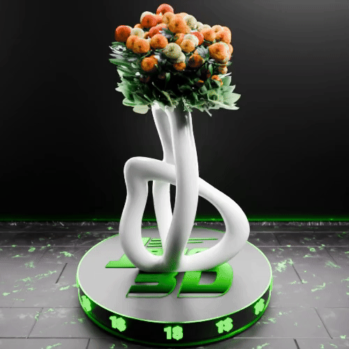 🟢 Entangled Simple Unshaped Curved Vase