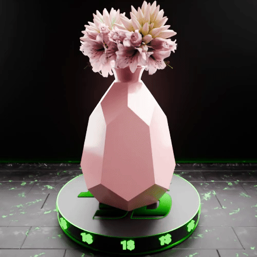 🟢 Faceted Low Poly Geometric Vase