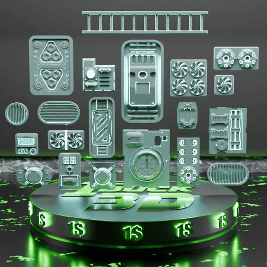 🟢 20x Sci-Fi Greebles, Greeblies for Action Figure Dioramas and Displays #6