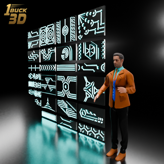 🟠 28x Sci Fi Wall Floor Panels Greebles Pack Set for Dioramas